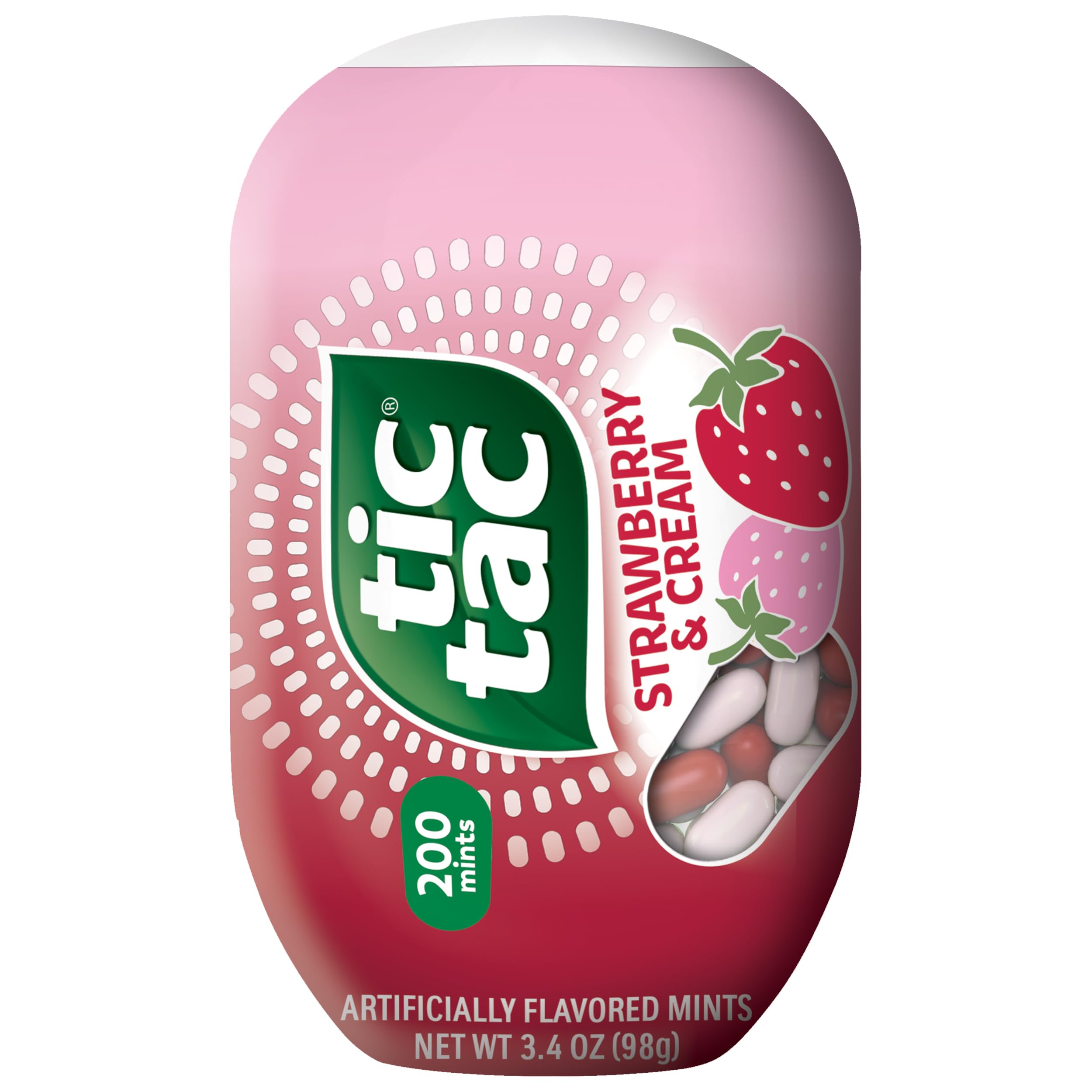 Strawberry & Cream Flavored Mints, On-The-Go Refreshment, 3.4 oz Bottle Pack