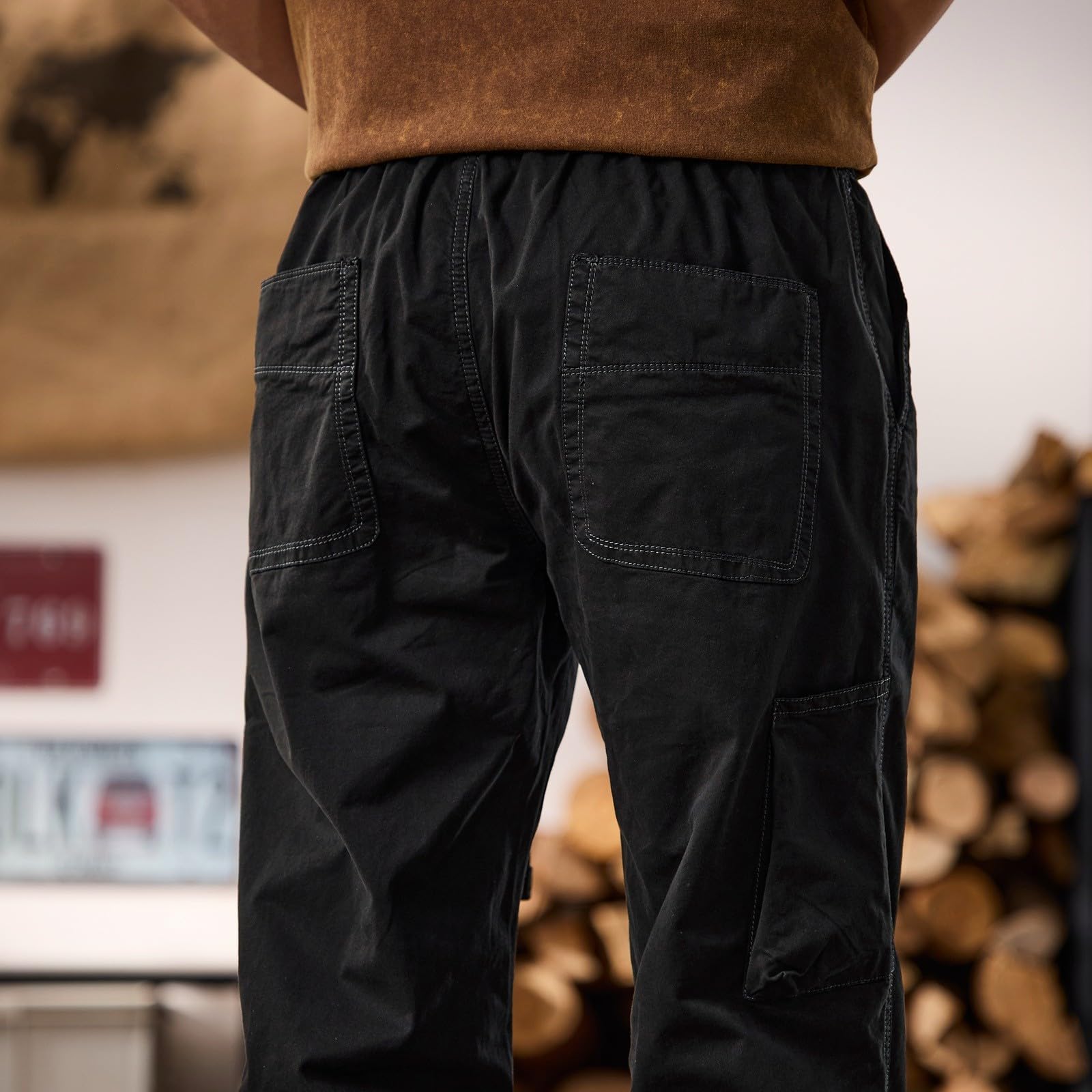 Genérico Pantalones De Trabajo Hombre Senderismo, Pantalones Cargo Hombre Jogger, Calle duraderos Uso Diario Ajuste Holgado Estilo Resistente utilitarios Pantalon Trabajo pantalón de construcción