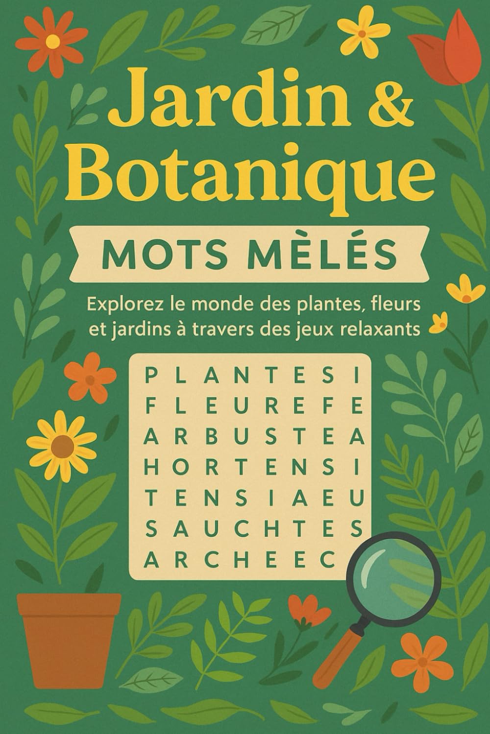 Jardin & Botanique – Mots Mêlés: Explorez le Monde des Plantes, Fleurs et Jardins à Travers des Jeux Relaxants
