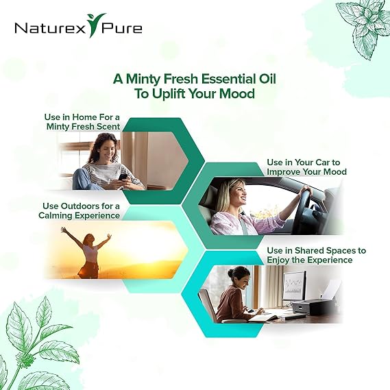 Spearmint Essential Oil 100% All Natural Spearmint Oil for Aromatherapy, Therapeutic Grade for Oriental Body Massage & Skin Care Oil Come with Premium Quality Dropper - 4 Oz
