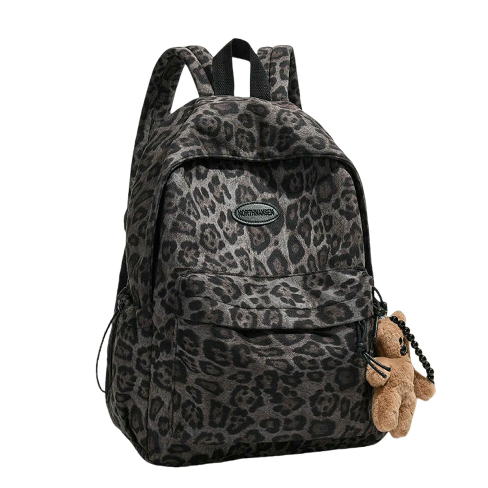 Gyios Women's Black Backpack Leopard Print For And Teens, Casual School Bag, College Student Travel Rucksack