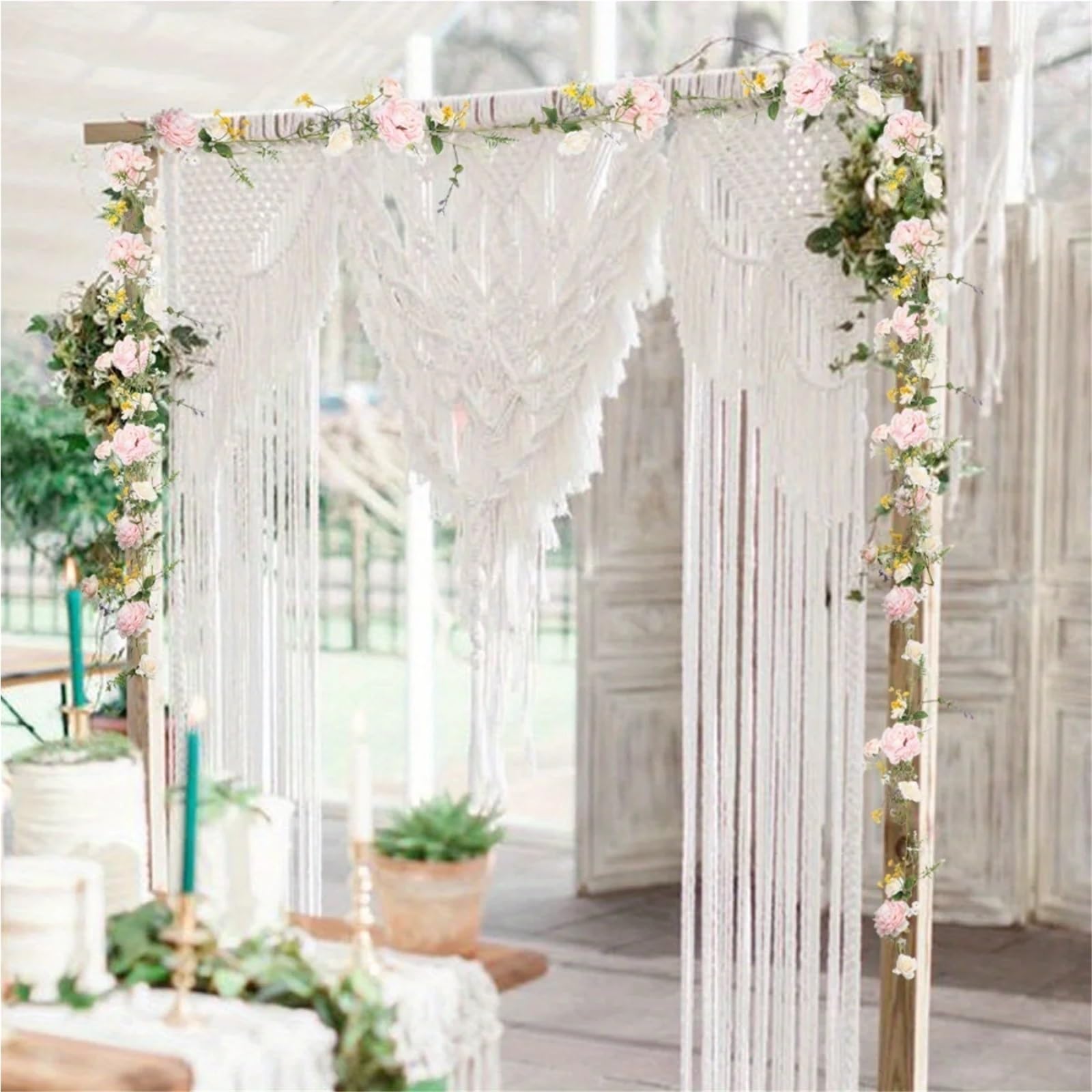 Künstliche Girlande 2 Stück 6ft künstliche Blumengirlande for Hochzeitsbogen, künstliche Girlande Dekor Hochzeitsbögen Rebe Blumenkranz Blumenbogen Blumen