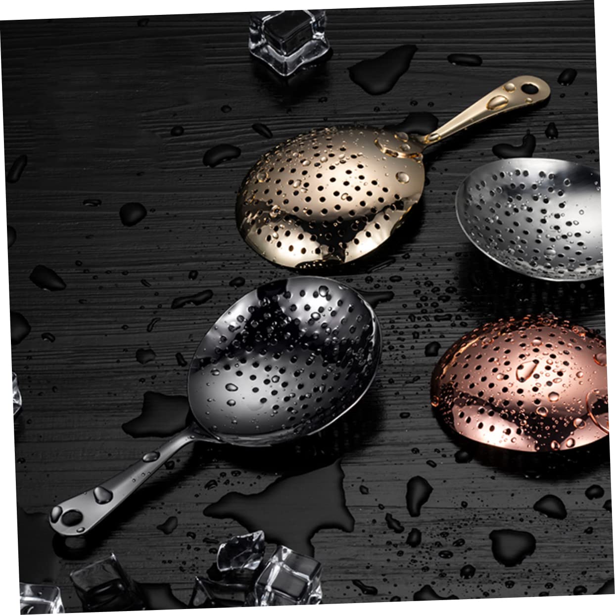 MAGICLULU 3pcs 304 Cocktail Filter for Party Stainless Steel Cocktail Utensil Barware Soup Ladle Cooking Utensil