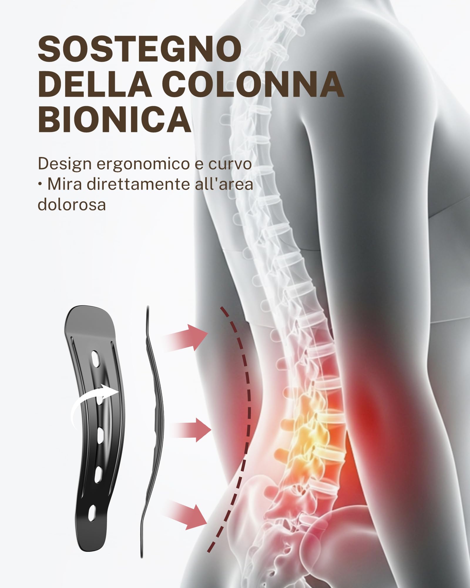 Fitomo Fascia Lombare Supporto Schiena con Supporto Ergonomico e Stecche in Fibra di Carbonio, Tessuto a Rete Ultra Fine, Fascia Elastica Lombare Donna per Lavoro, Postura, Rosso