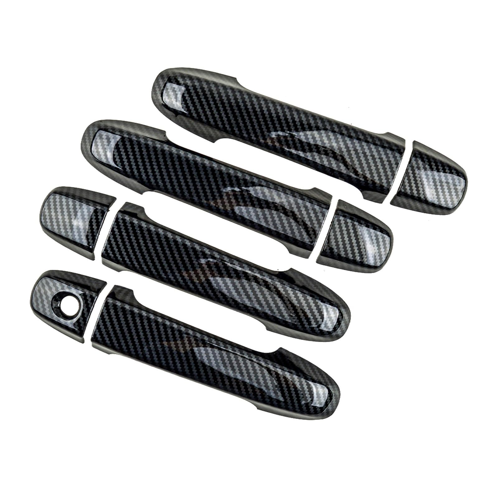 DEHIWI Maniglie interne per portiere 8 Pz/set Nero In Fibra Di Carbonio Stile Porta Laterale Maniglia Tappo Di Copertura Trim Per Impreza Berlina Hatchback 2011 2010-2008 LHD