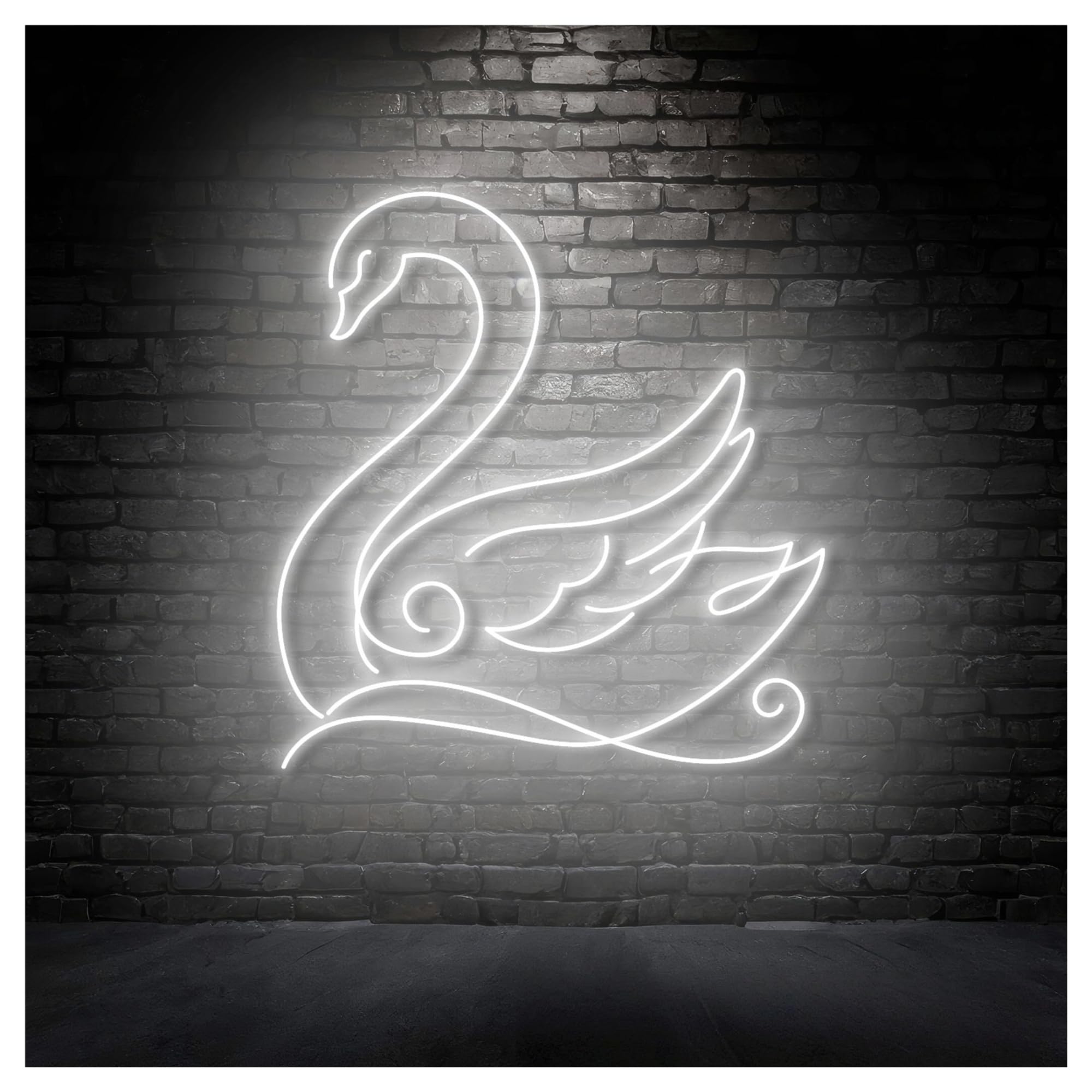 RONGCH Hanging Art Neon Signs Swan Neon Sign Animal Lover Led Light Bedroom Wall Art Home Decor Nursery, Farm, Zoo 50cm
