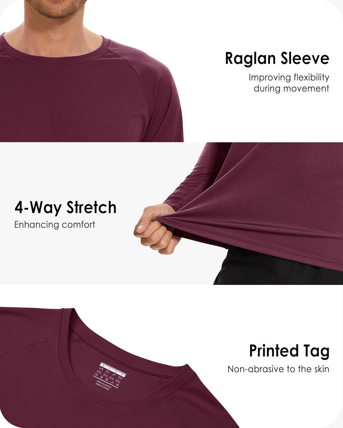 Boladeci Men's UPF 50+ Sun Protection UV SPF Shirts Long Sleeve Lightweight Quick Dry Swim T-Shirts Rash Guard - Image 6