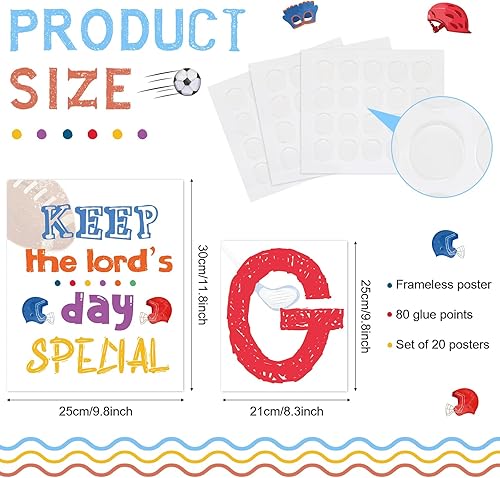 Miniatura 2 de Póster de 20 piezas con versículo bíblico cristiano de los Diez Mandamientos, póster inspirador de las Escrituras religiosas, póster de pared para