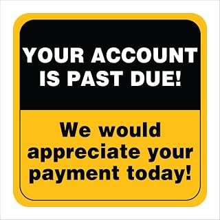 Past Due Billing Reminder Labels for Patient Statements, 1-1/2" x 1-1/2", Orange with Black and White Text, Doctor Stuff, Permanent Adhesive, 250 Stickers/Box