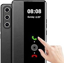 Mobile Phone Case for Samsung S25 5G Case Clear View [Touchscreen View] for Samsung Galaxy S25 Case Soft View Flip Extra Thin Leather Shockproof Protective Case Cover Clear View (Black)