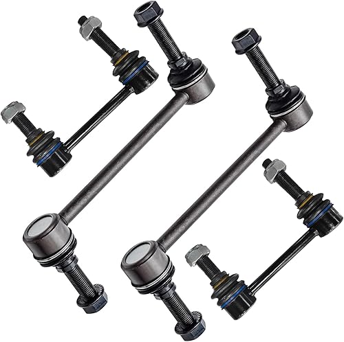 Miniatura 45 de Detroit Axle - 4 barras estabilizadoras para Jeep Grand Cherokee Commander 2005-2010 2006 2007 2008 2009 de repuesto delantero y trasero
