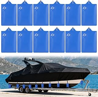 12 Pcs Boat Cover Weights with Holder Clips, Thick PVC Marine Grade Weights Water Bags for Boat Mooring Above Ground Swimming Pool Car RV Cover