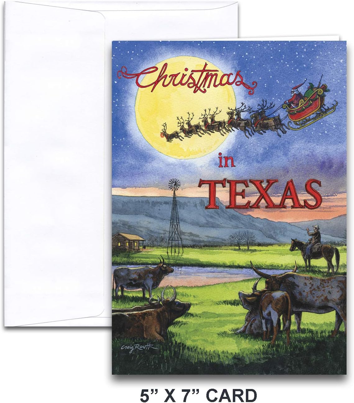 Texas Christmas Card with Recipe - Ho Ho Home on the Range