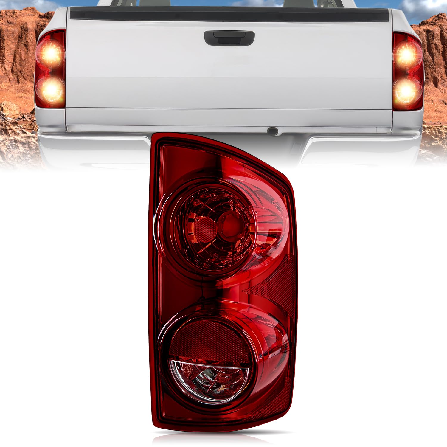 Nilight Taillight Assembly Compatible with 2007 2008 Dodge Ram 1500