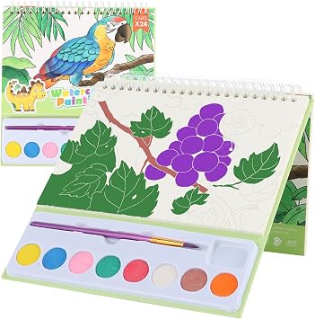 Watercolor Coloring Books Watercolor Paint Book water color paint sets coloring books ages 4-8 Water Colors Paint Pocket Hand Book Stocking Goodie Bag