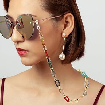 uxcell Acrylic Glasses Chain, Eyeglass Chain Holder Strap Chains