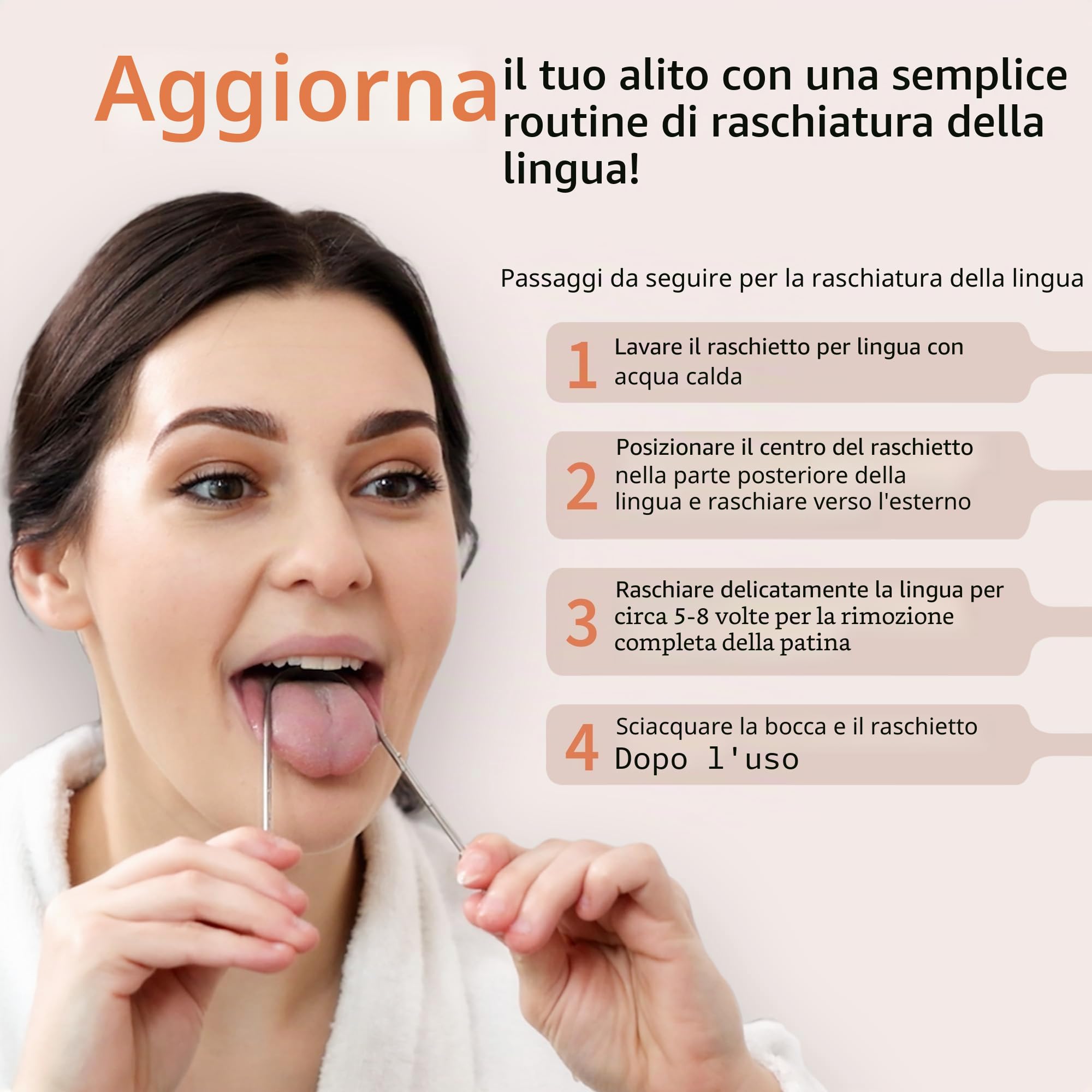 MasterMedi tongue raschietto pulitore (set di 3 (con custodia da viaggio))