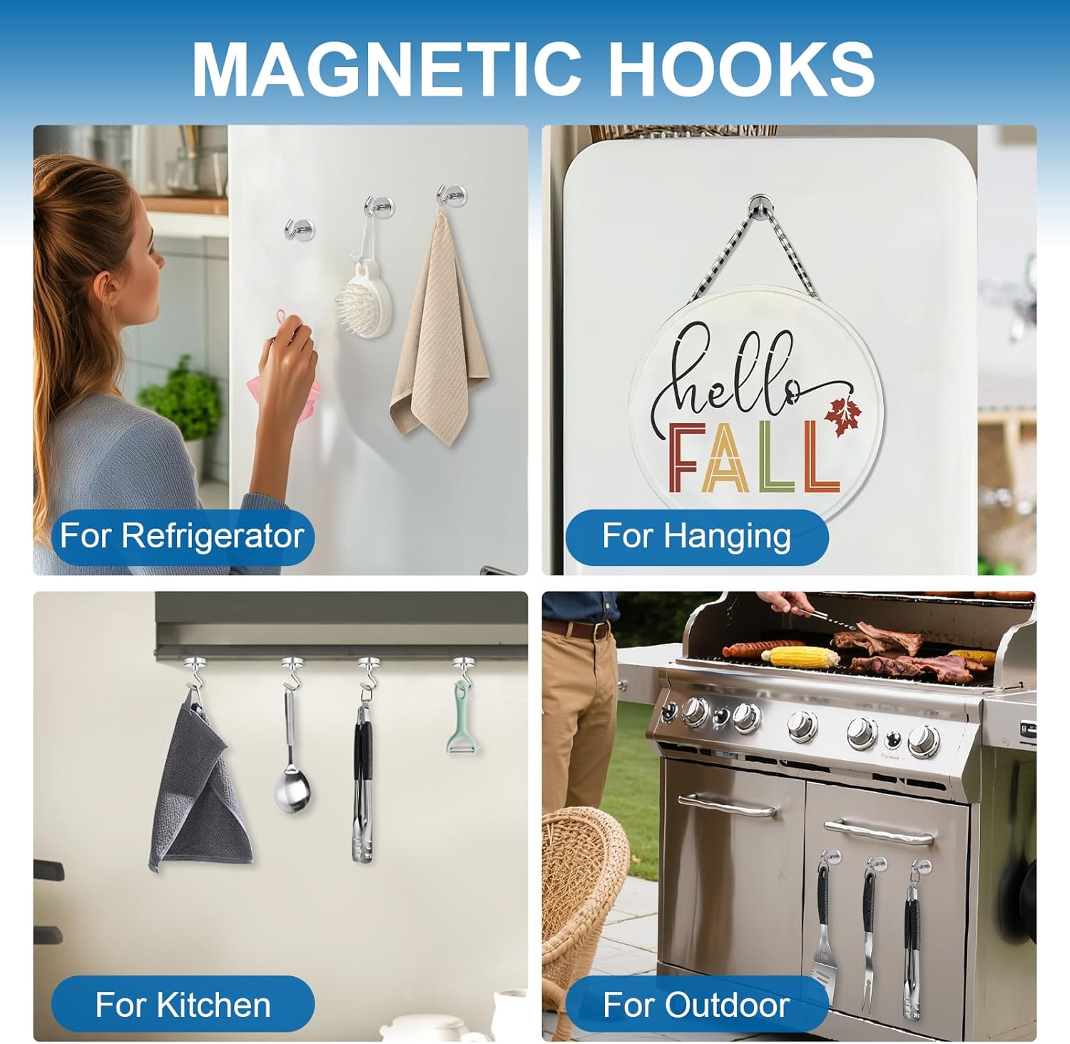 LOVIMAG Magnetic Hooks 25 Pcs, 85lbs Magnet Hooks for Cruise Cabins, Heavy Duty Magnets with Hooks for Classroom Must Haves, Neodymium Magnet Hook for Fridge, Ceiling, Locker, Camper, Travel