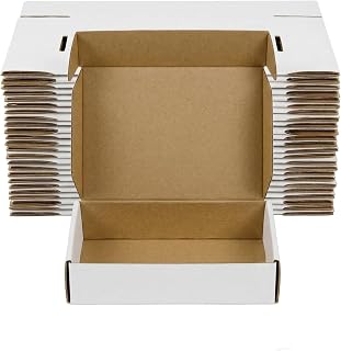 20 Pack 12x9x4 Shipping Boxes, White Corrugated Cardboard Packaging Box for Small Business