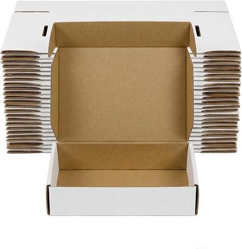 20 Pack 12x9x4 Shipping Boxes, White Corrugated Cardboard Packaging Box for Small Business