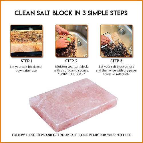 Miniatura 5 de Juego de platos de sal del Himalaya de acero con soporte, bloque de sal del Himalaya para barbacoa al aire libre para asar a la parrilla, enfriar,