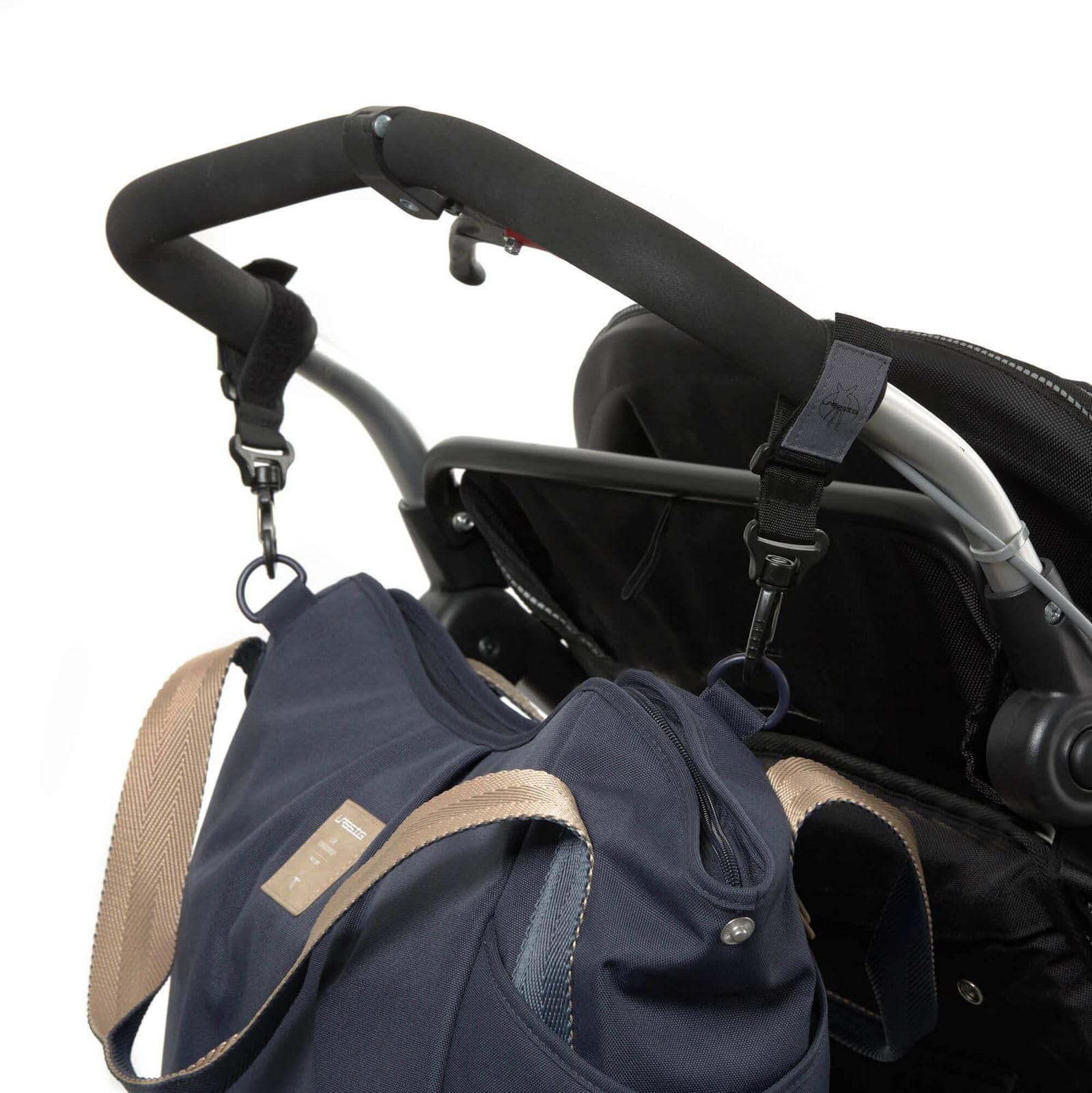 LÄSSIG Baby Wickeltasche Zwillinge Zwillingswickeltasche Babytasche Kliniktasche Wickelrucksack inkl. Wickelzubehör/Green Label Twin Bag Triangle navy