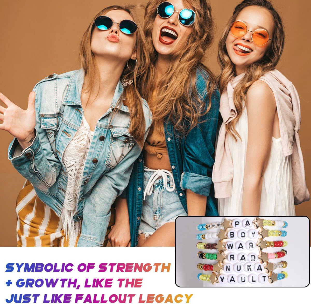 AICase for fallout Merchandise Inspired Bracelets 6 Pcs Stackable Stretch Friendship Beaded Bracelets k pop Cosplay Costume Outfit Merch Jewelry Gifts for Fans Women Birthday Christmas Stocking_87 - Image 6