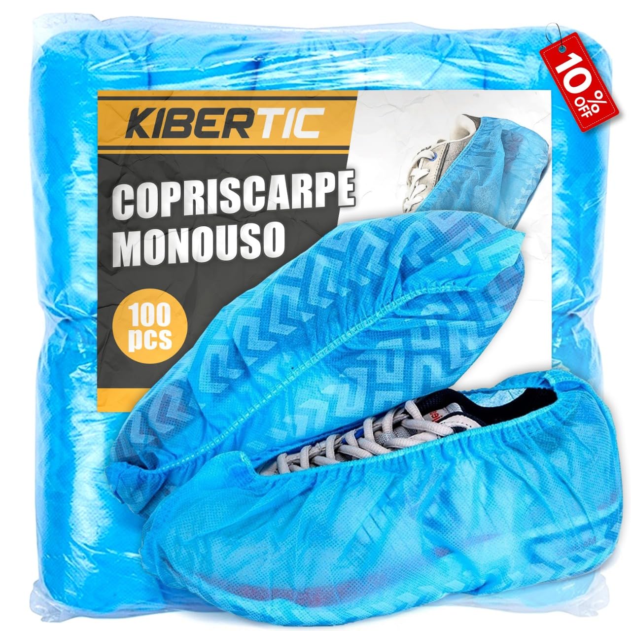 Copriscarpe Monouso PP 100 Pezzi Antiscivolo, Copri Scarpe Usa e Getta per Casa Laboratorio Cliniche Ospedali