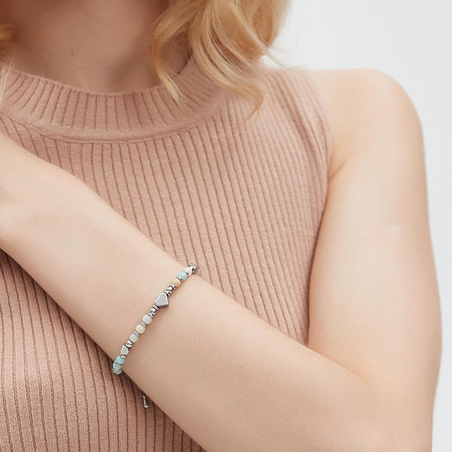 TONY & SANDY Valentines Day Gifts for Kids Teen Girls, Dainty Gemstone Bracelet for Daughter Granddaughter Niece Sister Friend on Birthday Graduation Easter - Image 5