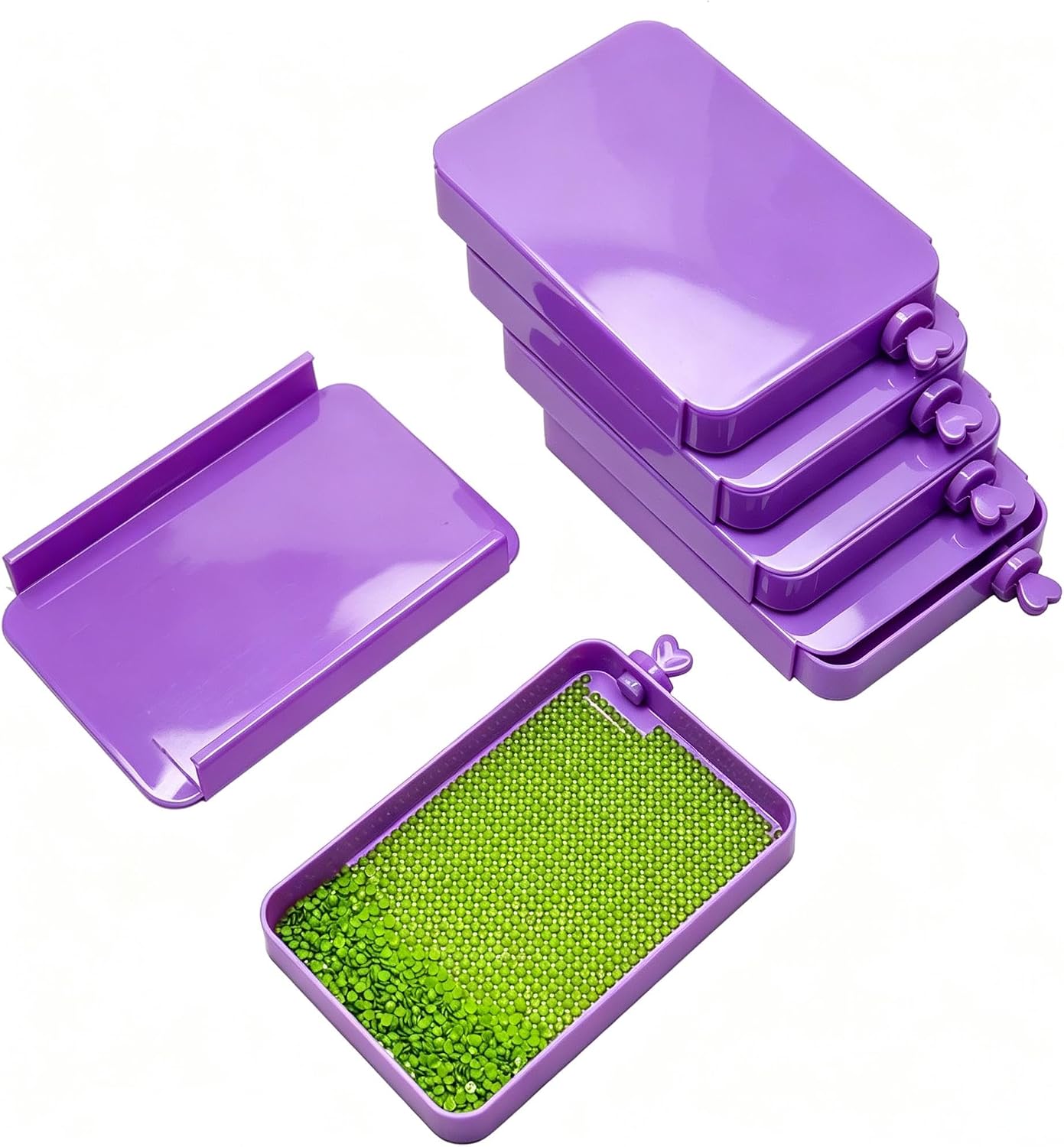 CXJINZE Slide Diamond Art Tray with Cover, Portable Bead Sorting Tray for 5D Crafts image 4