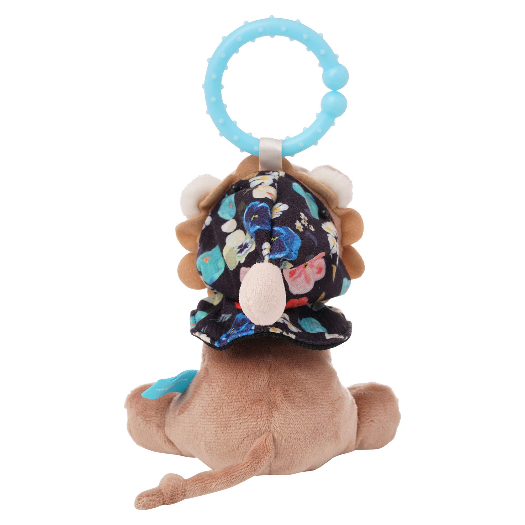 Manhattan Toy Fairytale Lion Plüsch Baby-Reisespielzeug mit Glockenspiel, Crinkle Ears und Beißring zum Aufstecken