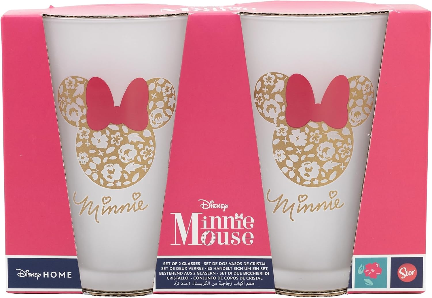Stor Minnie Mouse Water Glasses 490ml - Pack of 2