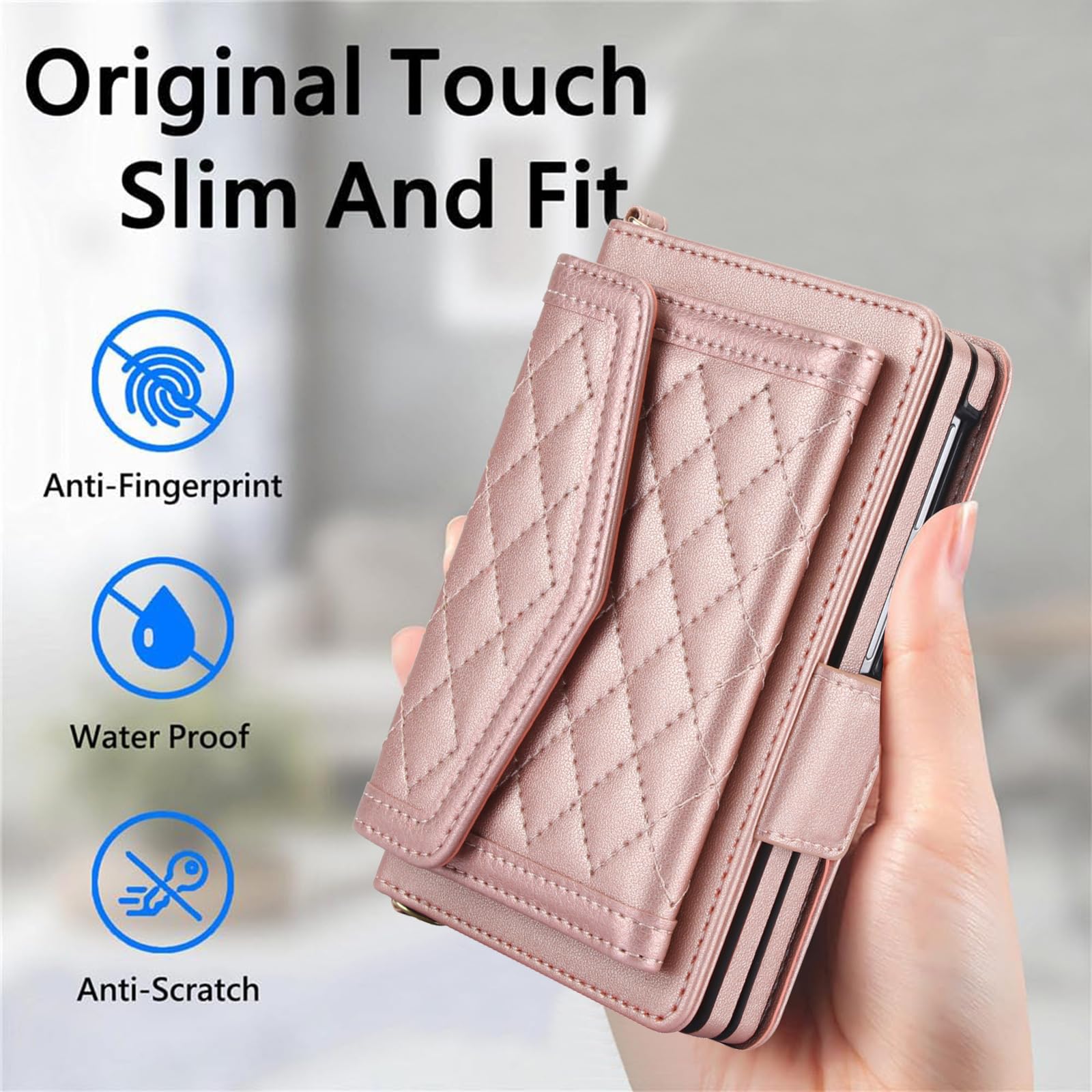 Etui z klapką do Samsung Galaxy Z Fold 8, stylowy portfel z zamkiem