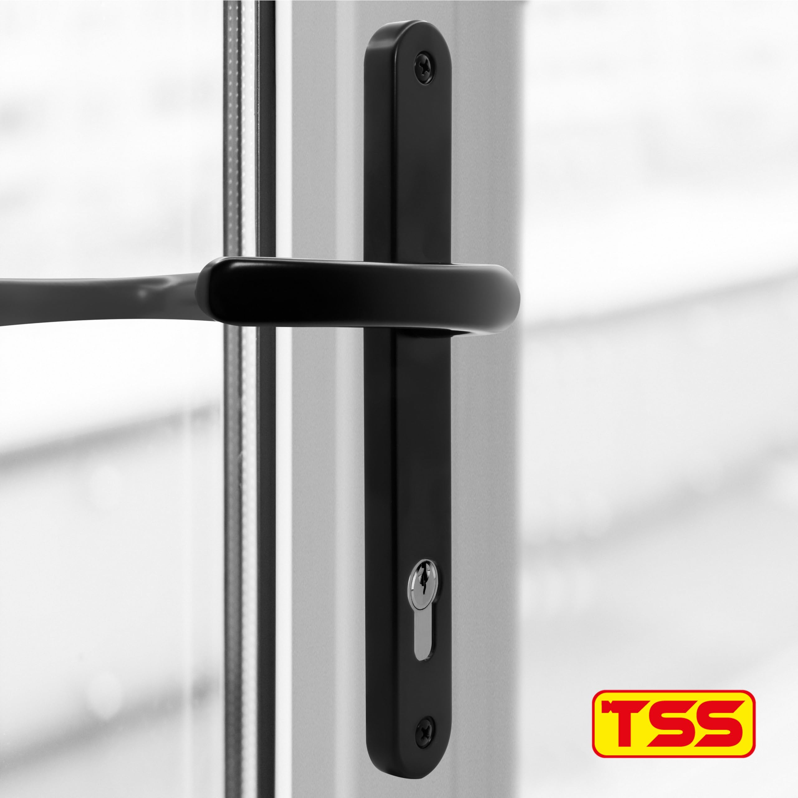 TSS UPVC Door Handles Set including Blank External (Dummy), Lever/Lever, 92mm PZ (Centres), 215mm Screw to Screw - Image 3