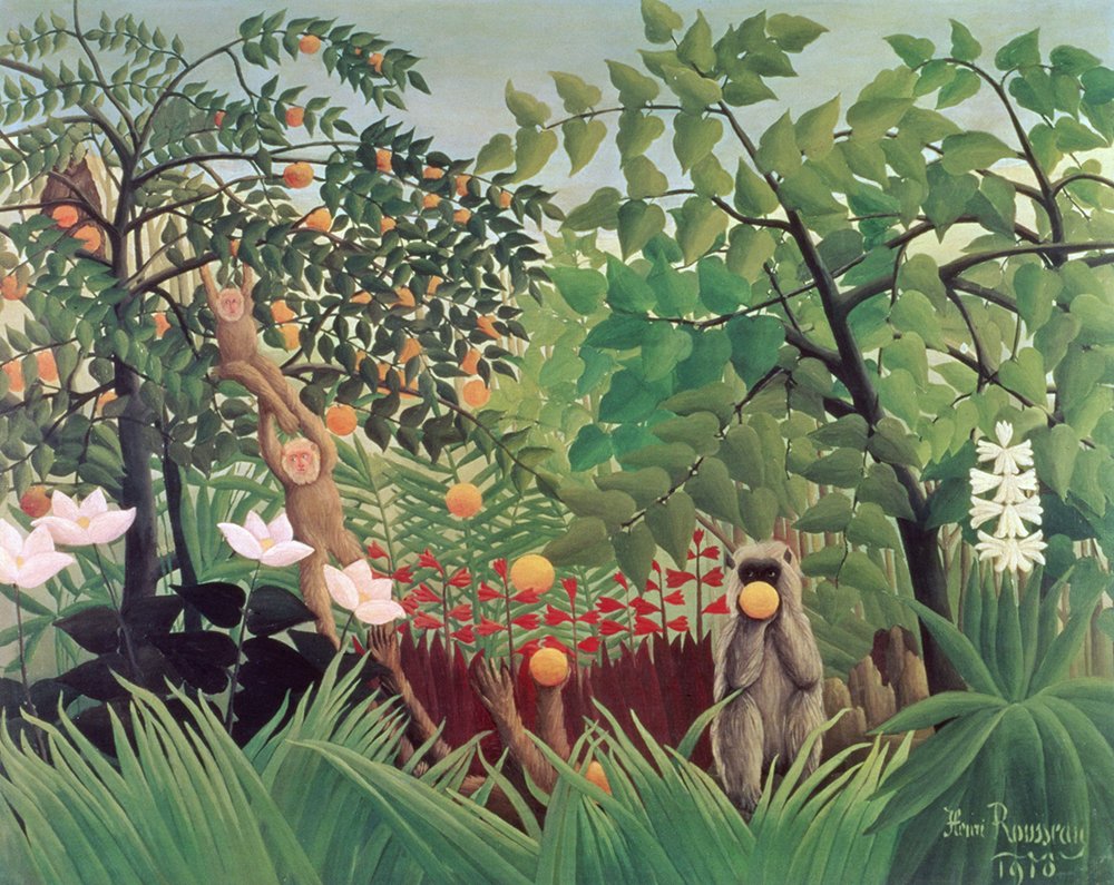 Tableau Henri Rousseau Exotic Landscape affiche mate cadre noir taille M