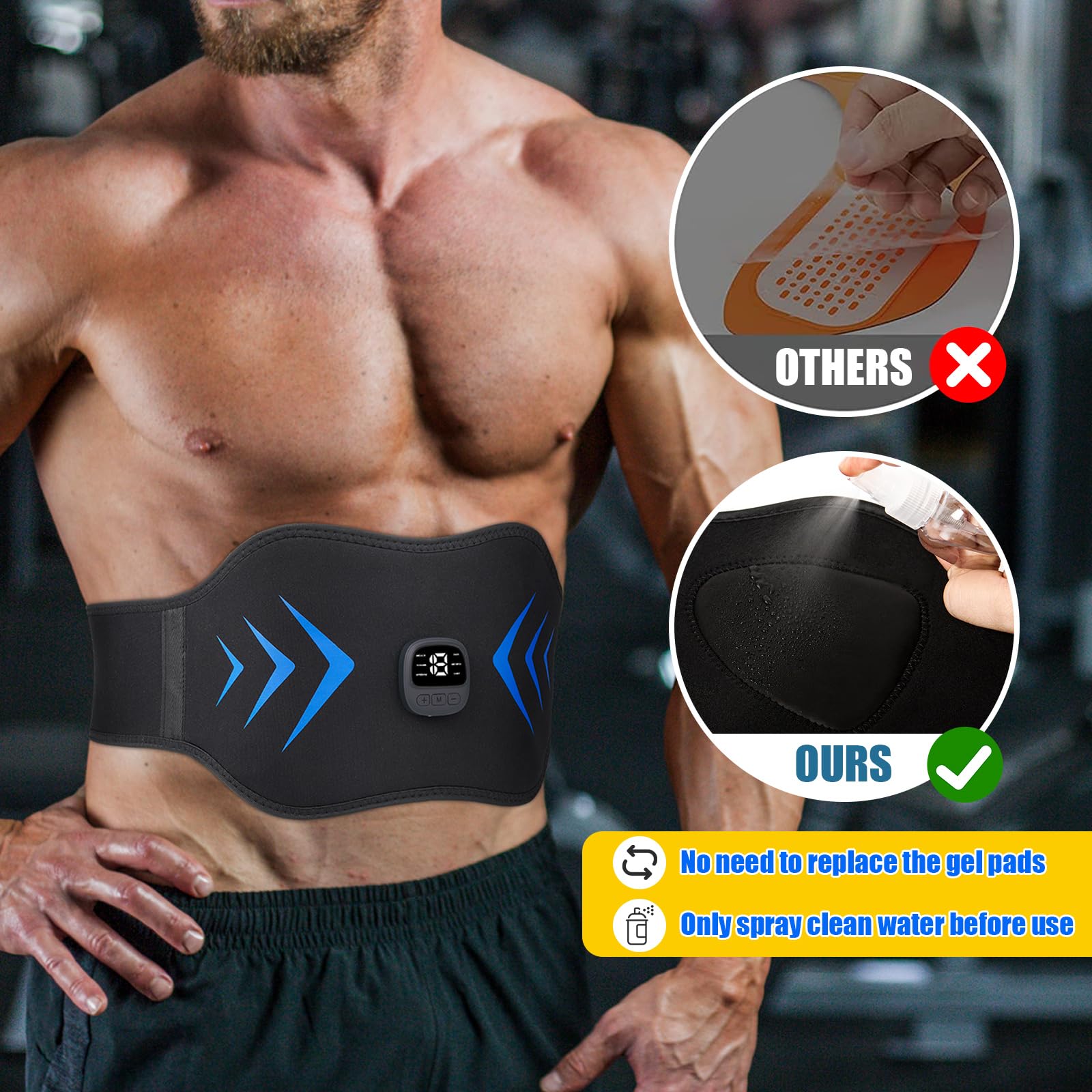 FDA Cleared ABS Stimulator Muscle Toner (Black Blue) — Amazon image 2