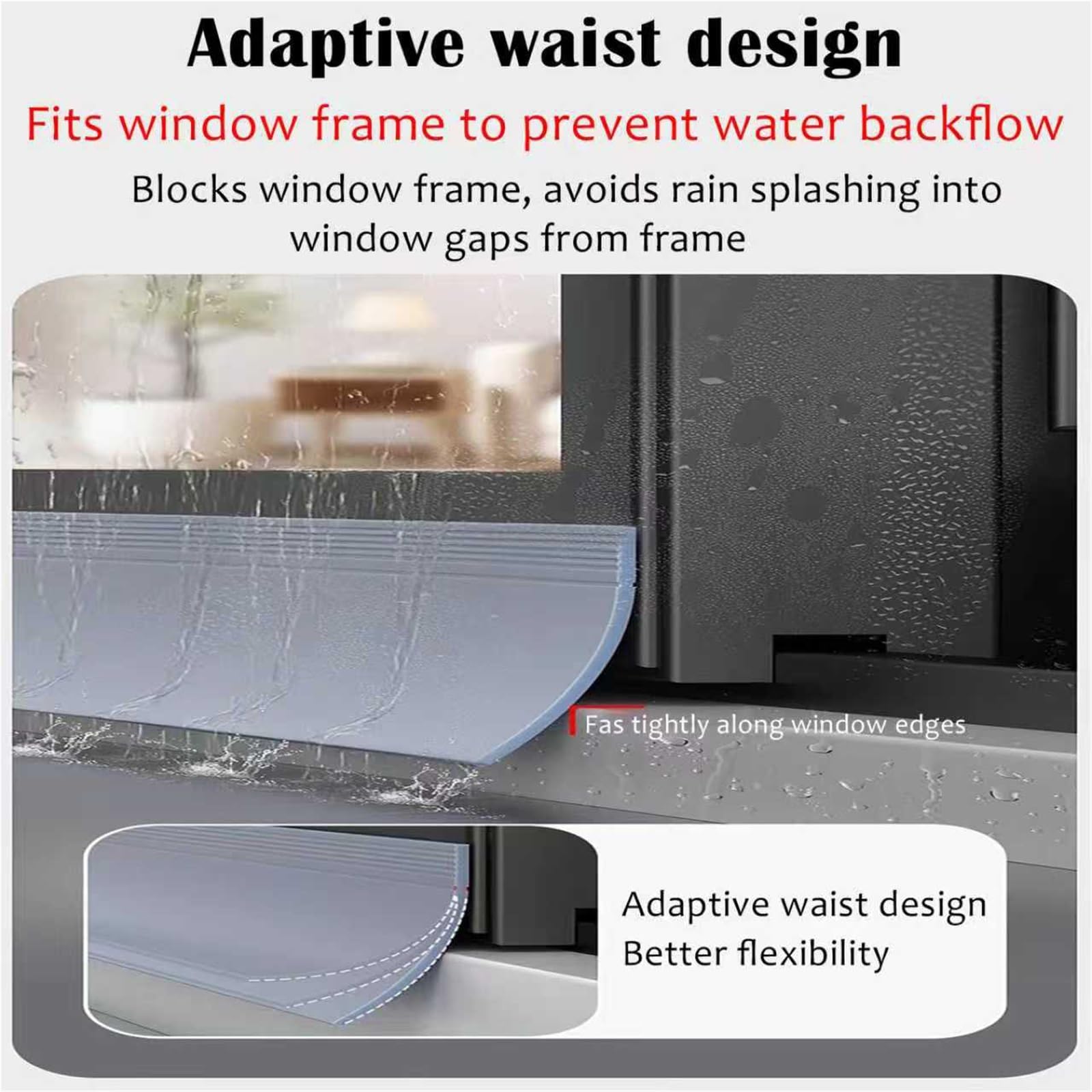 Joints d'étanchéité Auto-adhésifs en Caoutchouc Anti-Pluie - Joints de fenêtre étanches Multicolores, Largeur 70-110 mm, Lot de 9 pièces (90 mm de Largeur) pour Une Protection renforcée