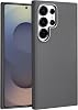 Leth Shield Series Fingerprint-Free Leather Look Silicone Case with Metal Keys and Metal Lens Frame for Teknoft Samsung Galaxy S25 Ultra Grey, Galaxy S25 Ultra