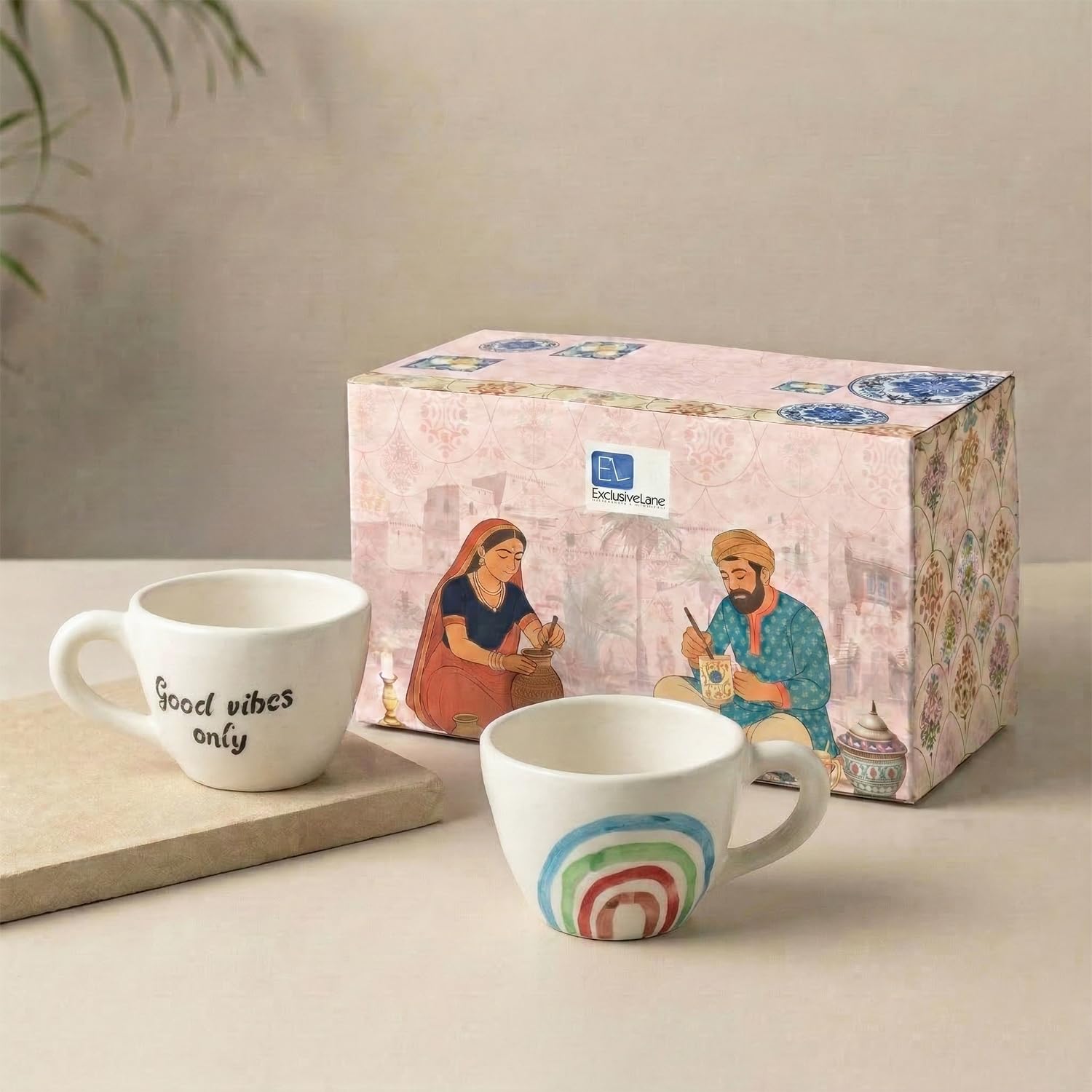 Colourful Hearts Ceramic Coffee Mugs - Set of 2 -14