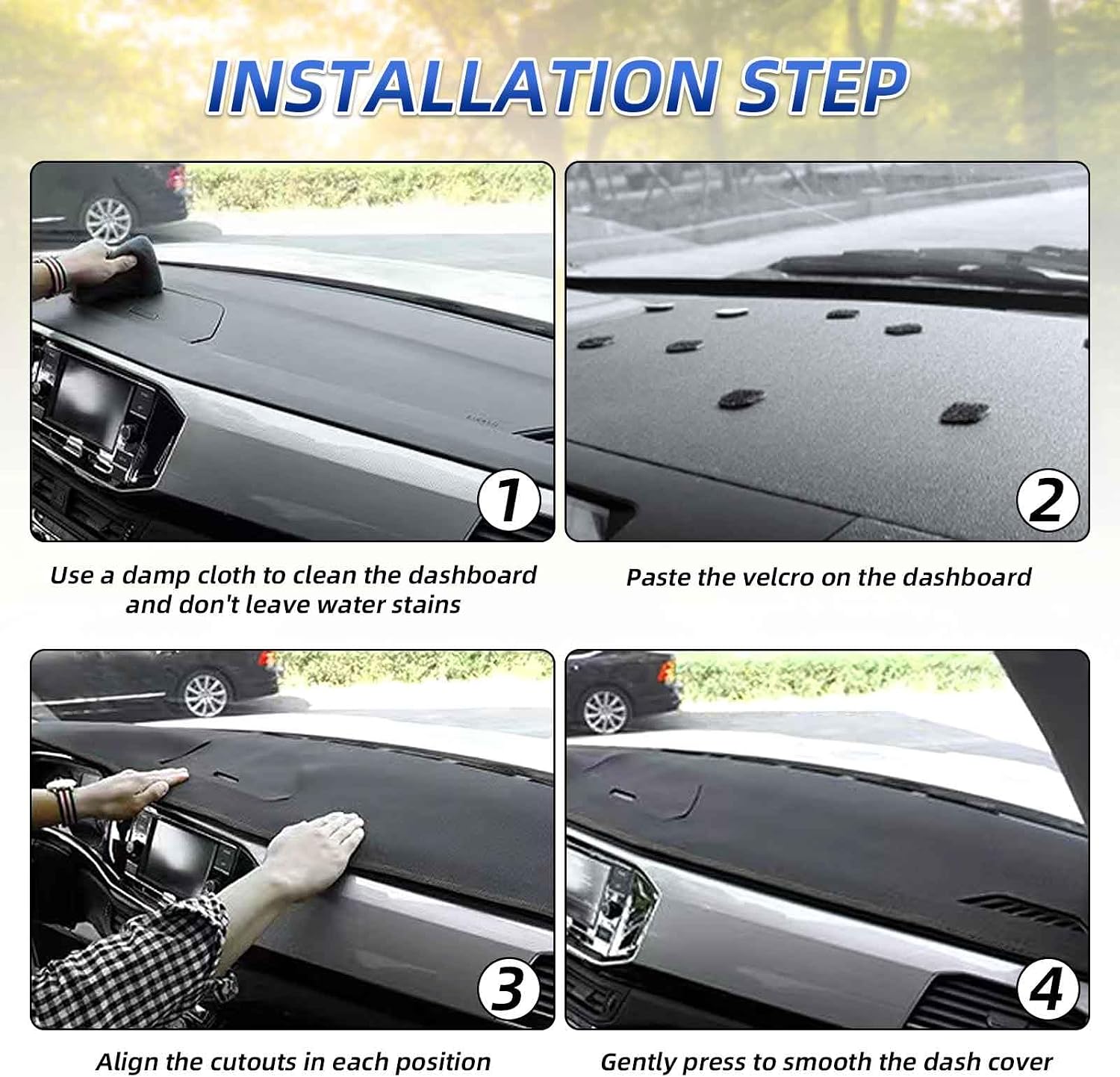 Dashboard Cover Dash Cover Mat Pad Custom Fit for 2015-2020 Chevy Chevrolet Tahoe Suburban/GMC Yukon Without Forward Collision Alert, Without Head Up Display (15-20 Black)