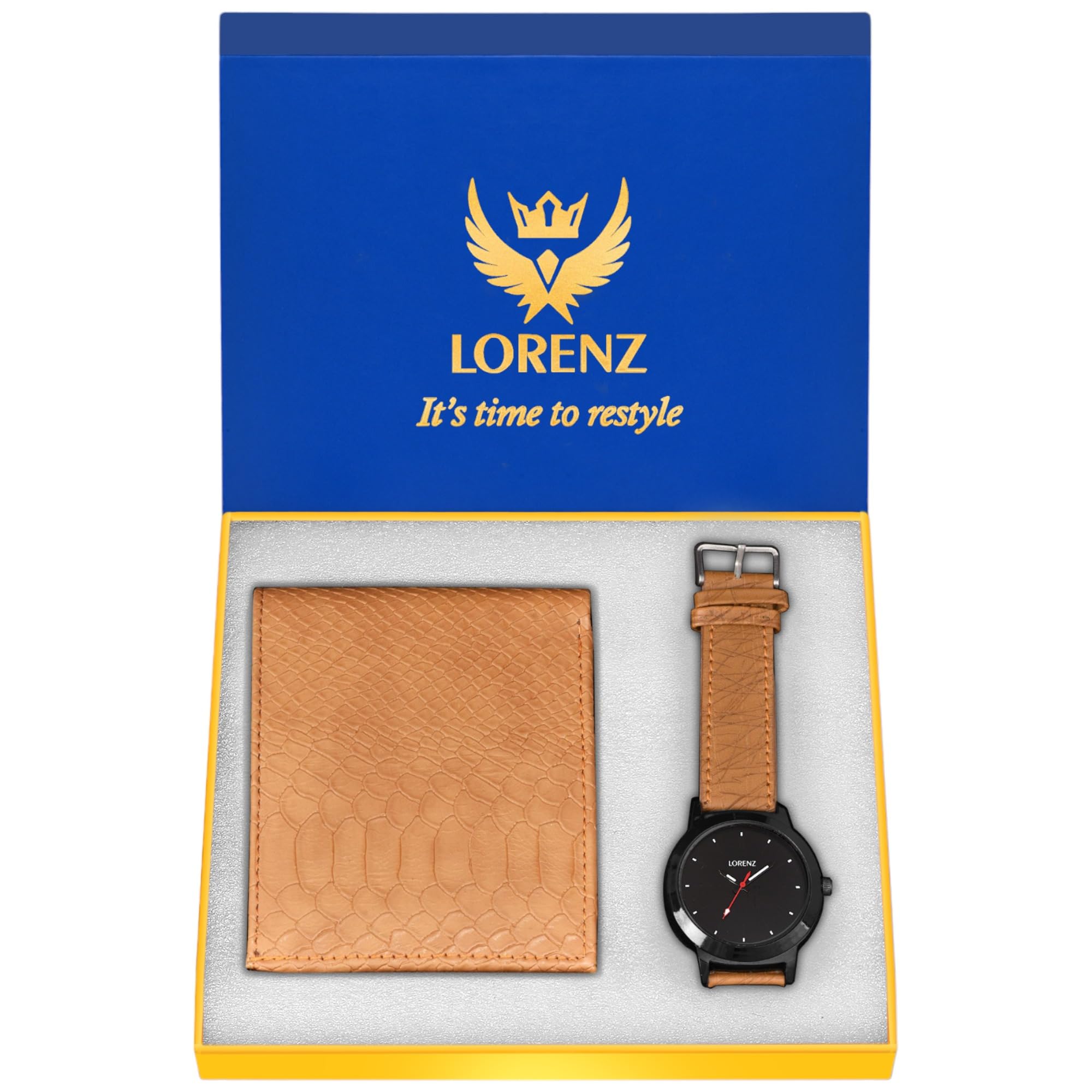 LORENZ Mens Gift Combo Set of Watch, Wallet & a Gift Box | CM-1061WL-48 (B097BWX86B) Amazon Price History, Amazon Price Tracker