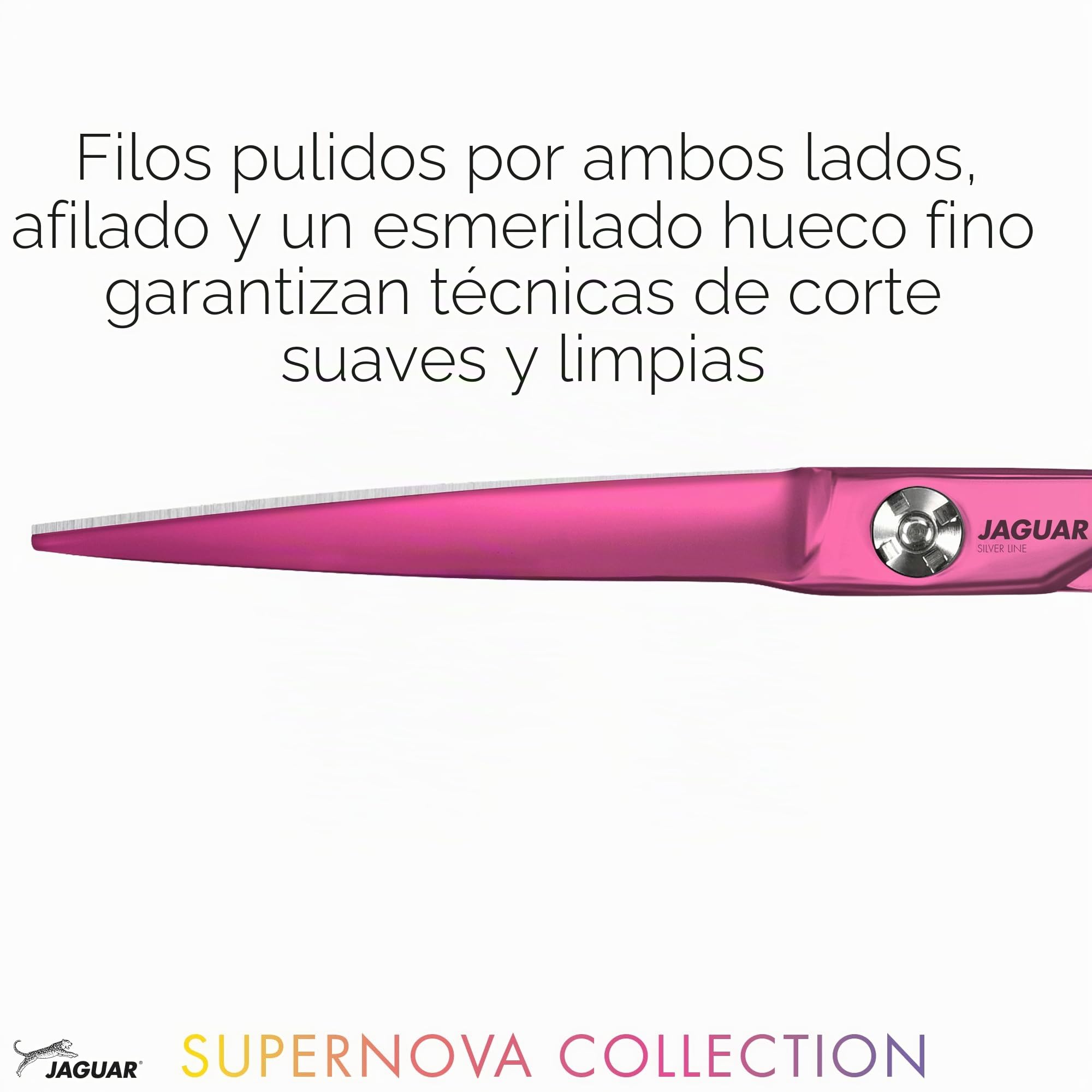 JAGUAR JaguART NYA - Tijeras de peluquería con diseño de grúa, con gancho forjado y ojo de pulgar en ángulo, revestimiento metálico hipoalergénico y resistente