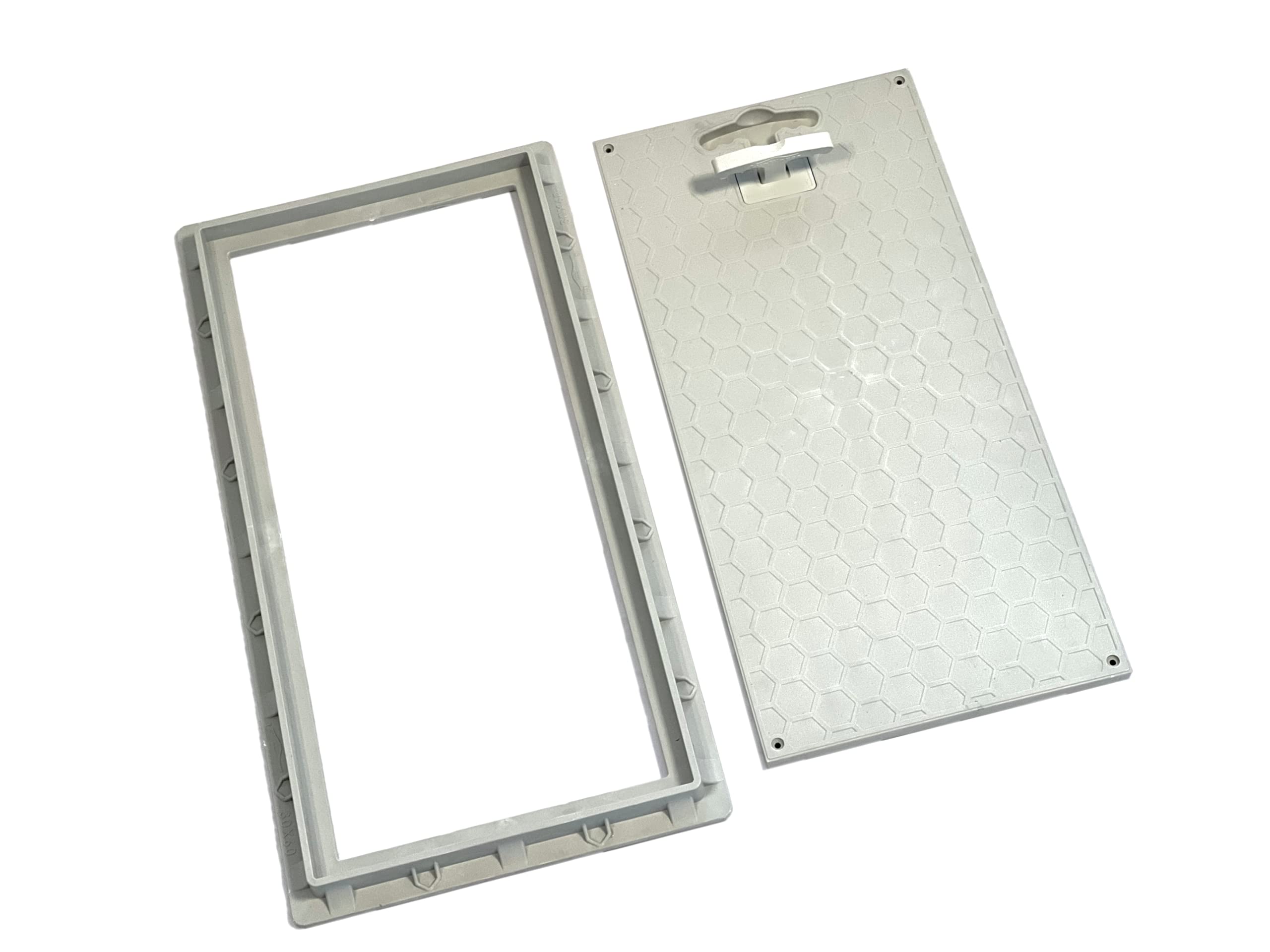Uzman Chiusino per Pozzetti Rettangolare, Classe A15, Calpestabile, Copertura per Vano di Ispezione (30 x 60 cm), Coperchio per Canali, per Giardino e Pavimento, Pozzetto di Drenaggio