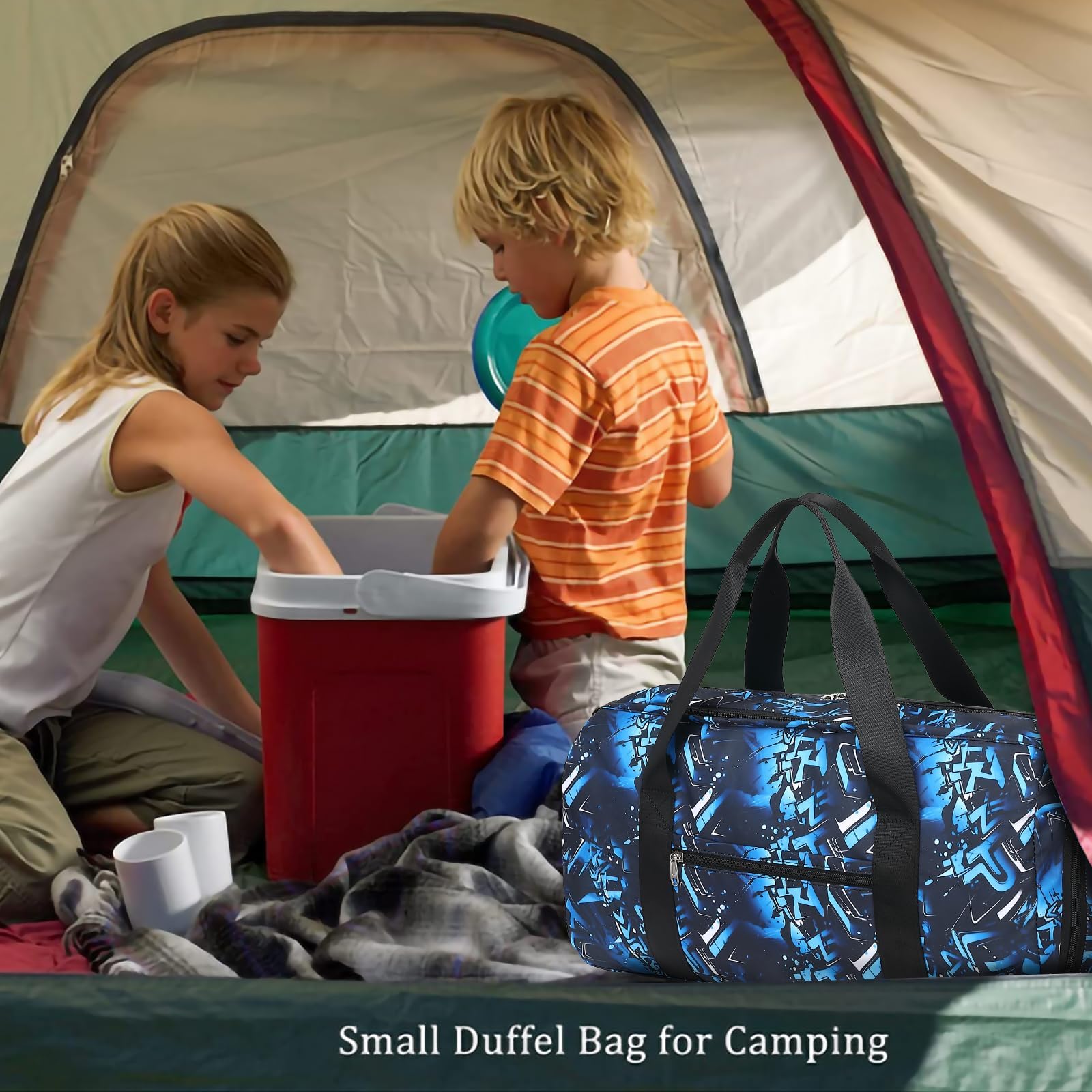 Bluboon Kids Duffle Bag for Boys Water Resistant Small Gym Bag Overnight Weekender Travel Tote with Shoe Compartment and Wet Pocket