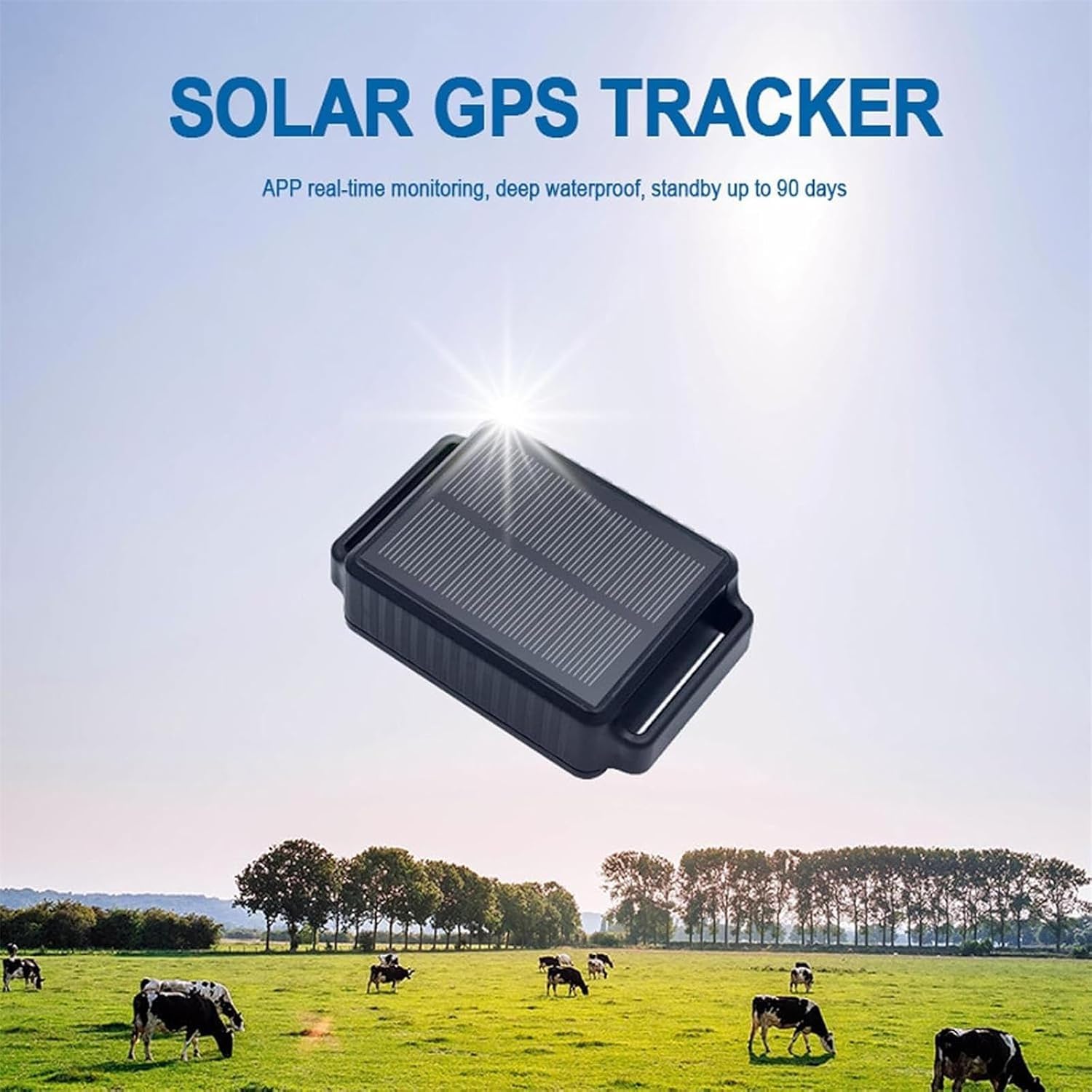 Rastreador solar de animales, rastreador GPS for vacas, seguimiento histórico, posicionamiento en tiempo real, resistente al agua, apto for ganado vacuno, ovino, equino, camello y fauna silvestre.