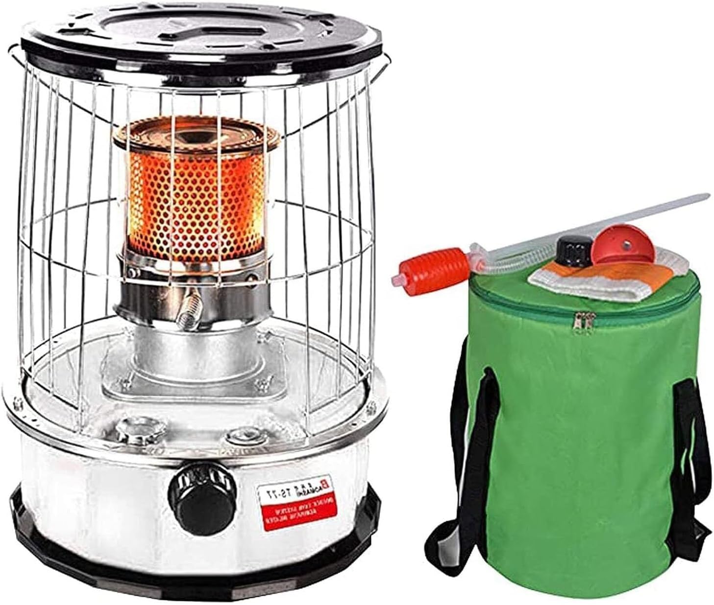 Stainless Steel Glass Burner Oil Heater 4.5L, Portable Lightweight Kerosene Stove Heater for Heating/Boiling Water/Cooking