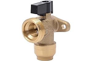 1/2 INCH COMPRESSION x 3/4 INCH FIP ANGLE VALVE WITH ISOLATOR BALL VALVE