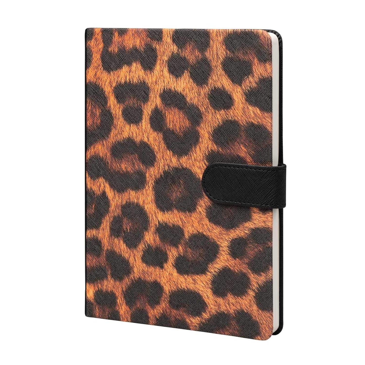 Kokonote Notebook A5 - Luxe Bold Leopard - Faux Leather Notebook A5, Dotted Notebook, Journal Notebook, A5 Sketchbook, A5 Notebook Hardback/University Stationery, Cute Stationery