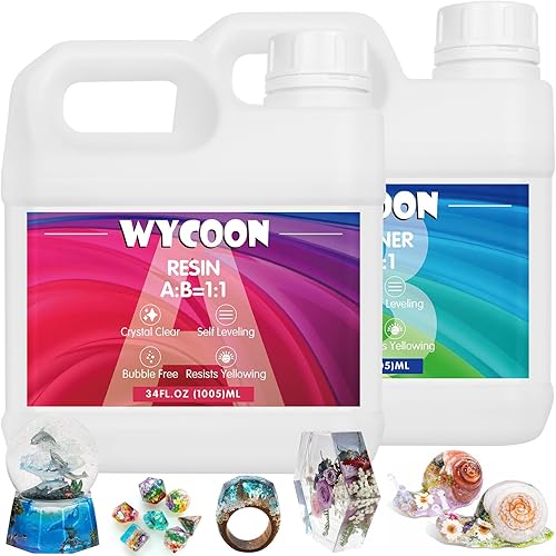 Resina epoxi, kit de resina epoxi transparente de 68 onzas, resina de fundición para manualidades artísticas, moldes de joyería y resina, encimera, disponible en Yaxa Peru