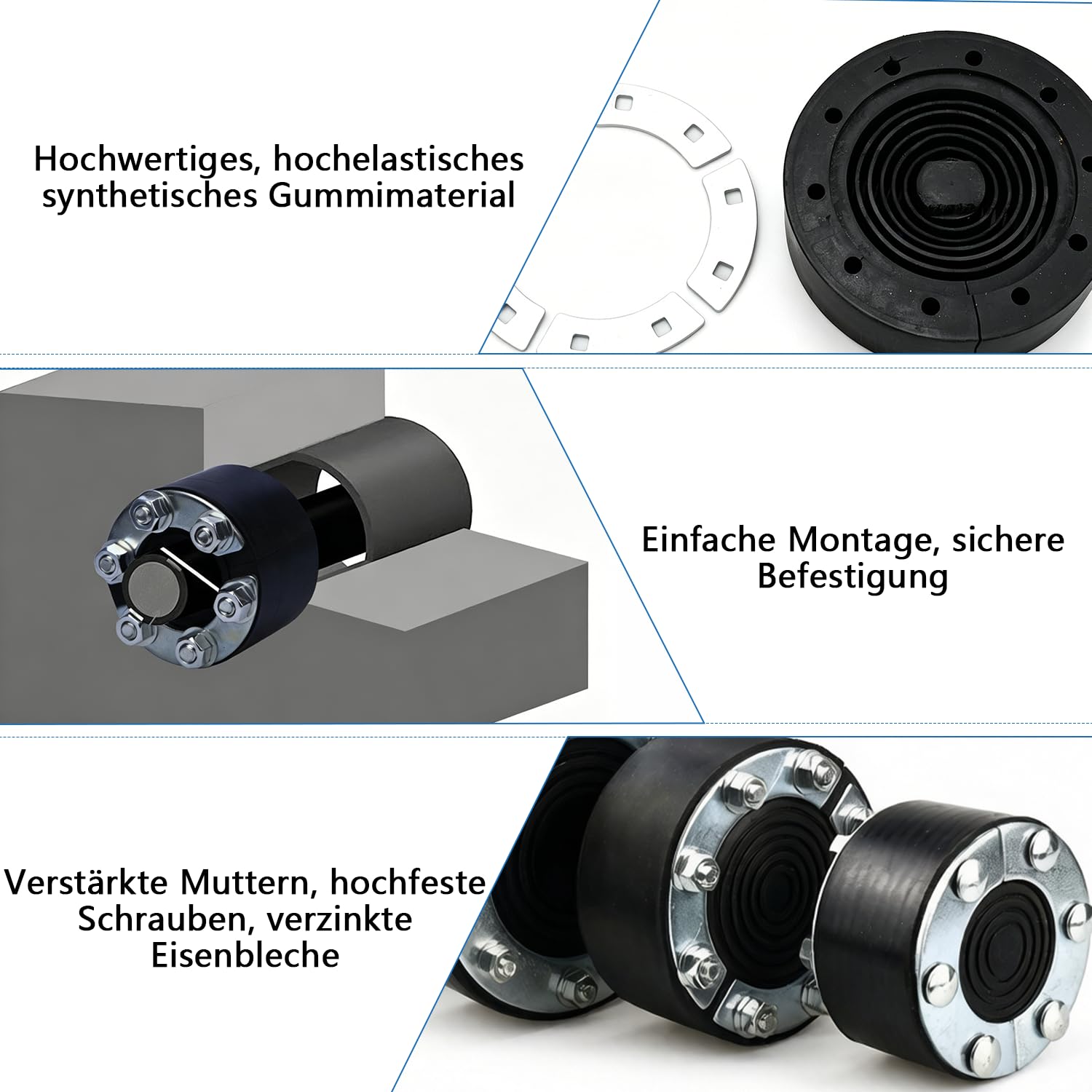 Mauerdurchführung Ringraumdichtung für Kabel und Rohr, Passend für Leitungsrohr 120-130mm & Kabel bis 0-75mm, Gummi Dichtung mit Verzinkter Stahlplatte, Für Stromkabel, Einfache Abdichtung